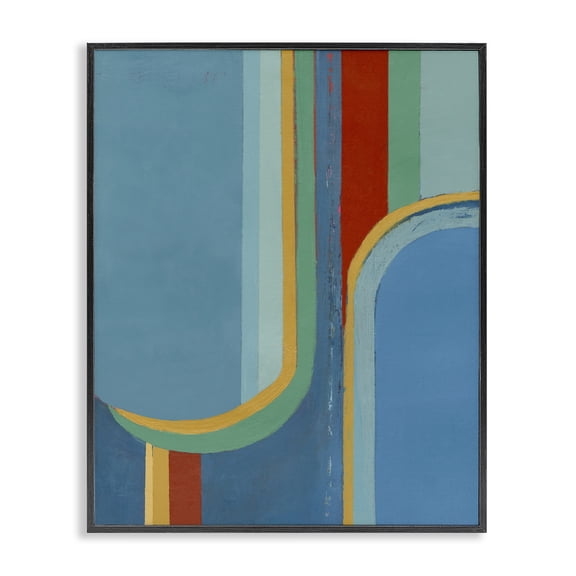 Stupell Industries Modern Blue & Red Arches Black Framed Giclee Art, 11 x 14, by Pippin Schupbach