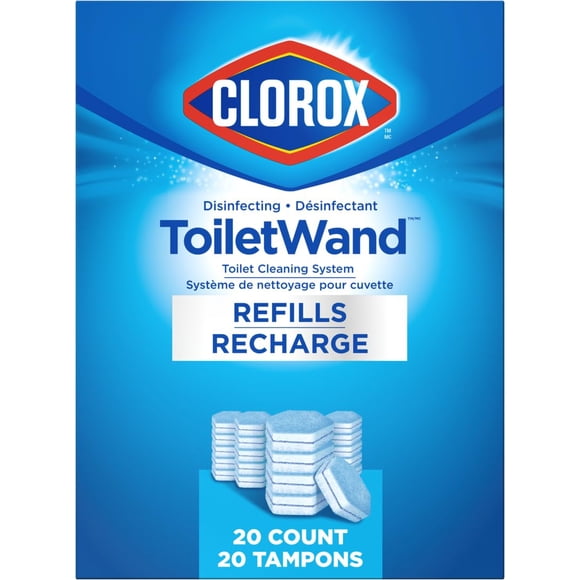 Clorox Disinfecting ToiletWand, Toilet Cleaning System, 20 Count Refills