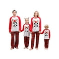 thumbnail image 1 of ZAXARRA Pyjamas de Noël Assortis pour la Famille, Hauts à Manches Longues Col Rond + Pantalons à Motif à Carreaux Tenues de Nuit, 1 of 9