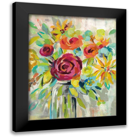 Vassileva, Silvia 12x14 Black Modern Framed Museum Art Print Titled - Flower Still Life I