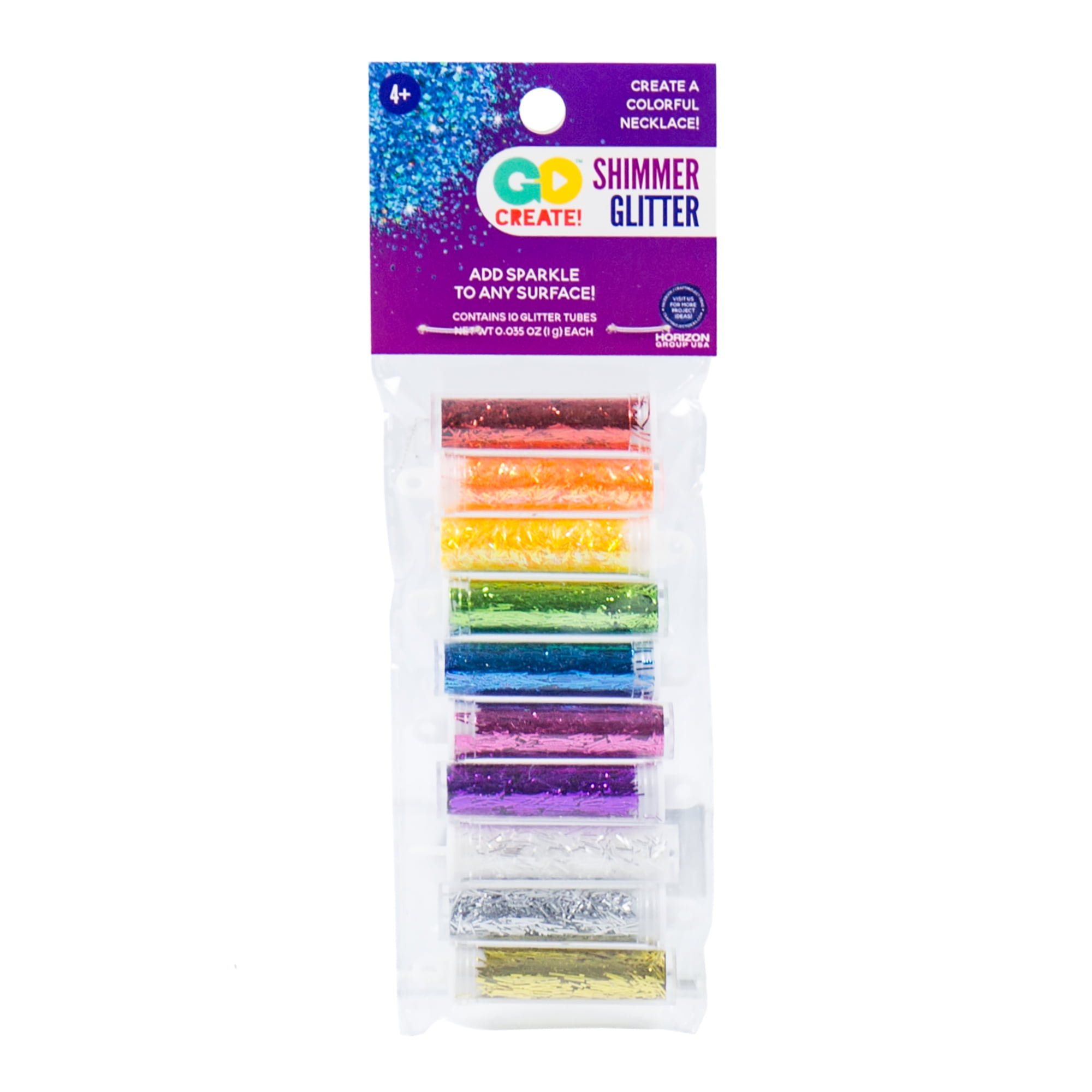 Go Create Rainbow Shimmer Glitter Jars, 10 Count