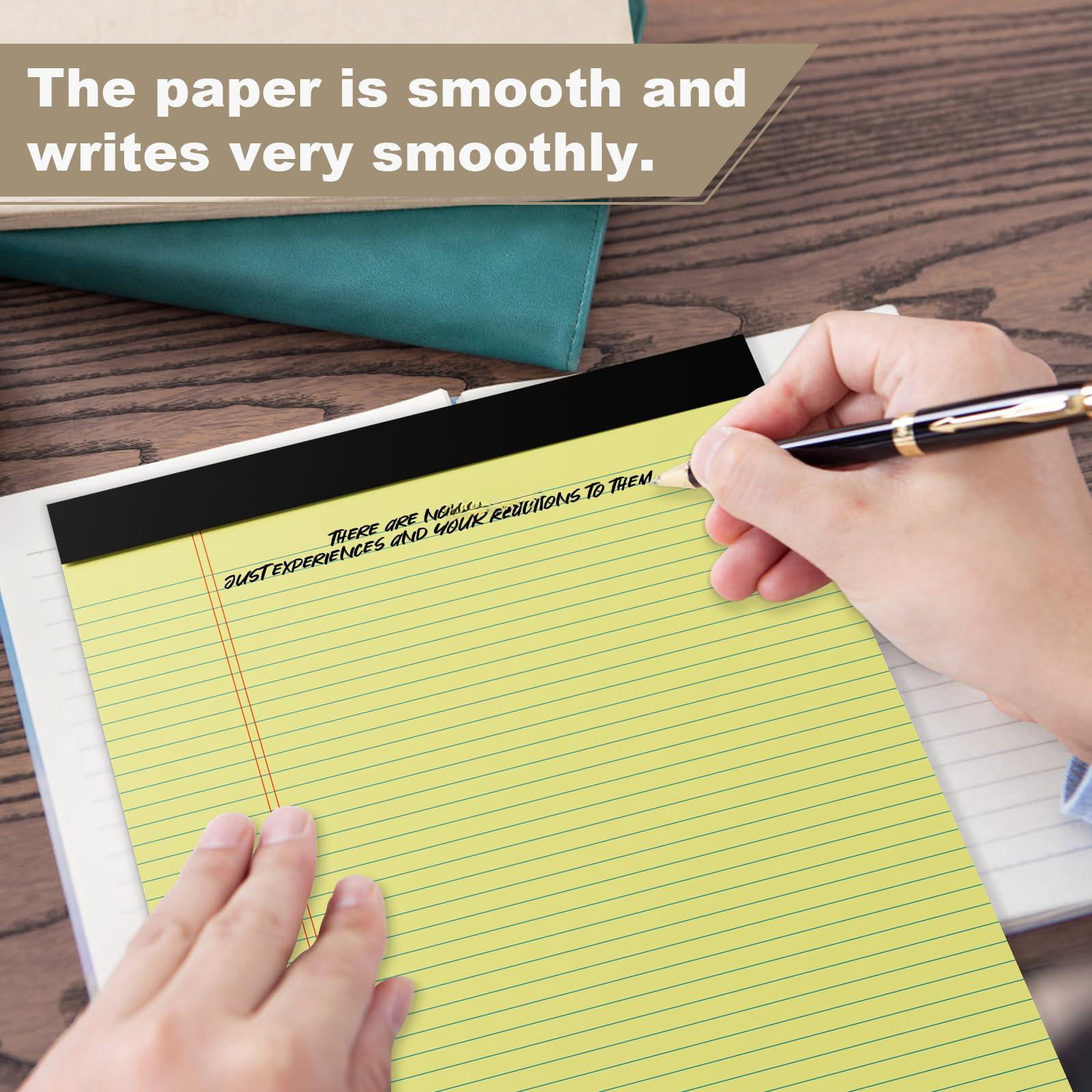 12 Pack Yellow Legal Pads 8.5 X 11.75 College Ruled Note Pad Narrow 30 Sheets Notepads Perforated Writing Clear Print 8x11 Of Paper