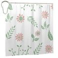 thumbnail image 2 of YFYANG Waterproof Bathroom Shower Curtain, Flower Leaves Pattern Shower Curtain Set with Hooks, Home Bathroom Tub Decor - 72 "x72", Iron Hooks, 2 of 6