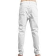 thumbnail image 3 of J. METHOD Men’s Joggers Pants Casual Lightweight Comfy Harem Slim Fit Adjustable Elastic Waist Pockets Sweatpants NEMP08 White S, 3 of 6