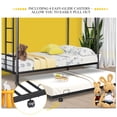 thumbnail image 5 of SYNGAR Twin over Twin Bunk Bed with Trundle, Loft Bunk Bed with Pull-out Trundle and Safe Full-length Guardrail, Metal Triple Bunk Bed can Convertible to 3 Single Platform Bed, 21 Slats Support, Black, 5 of 7