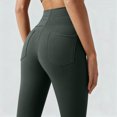 thumbnail image 5 of NOLDARES Women’s Flare Leggings High Waisted Bootcut Yoga Pants Tummy Control Seamless Flared Bell Bottom Workout Gym Pants(L040-Gray), 5 of 8
