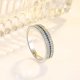 thumbnail image 1 of Plata de ley con incrustaciones de combinación azul y blanca de circón, anillo de diamantes femenino, anillo de circón, joyería femenina, pendientes encontrados (Código de EE. UU. 9), 1 of 5