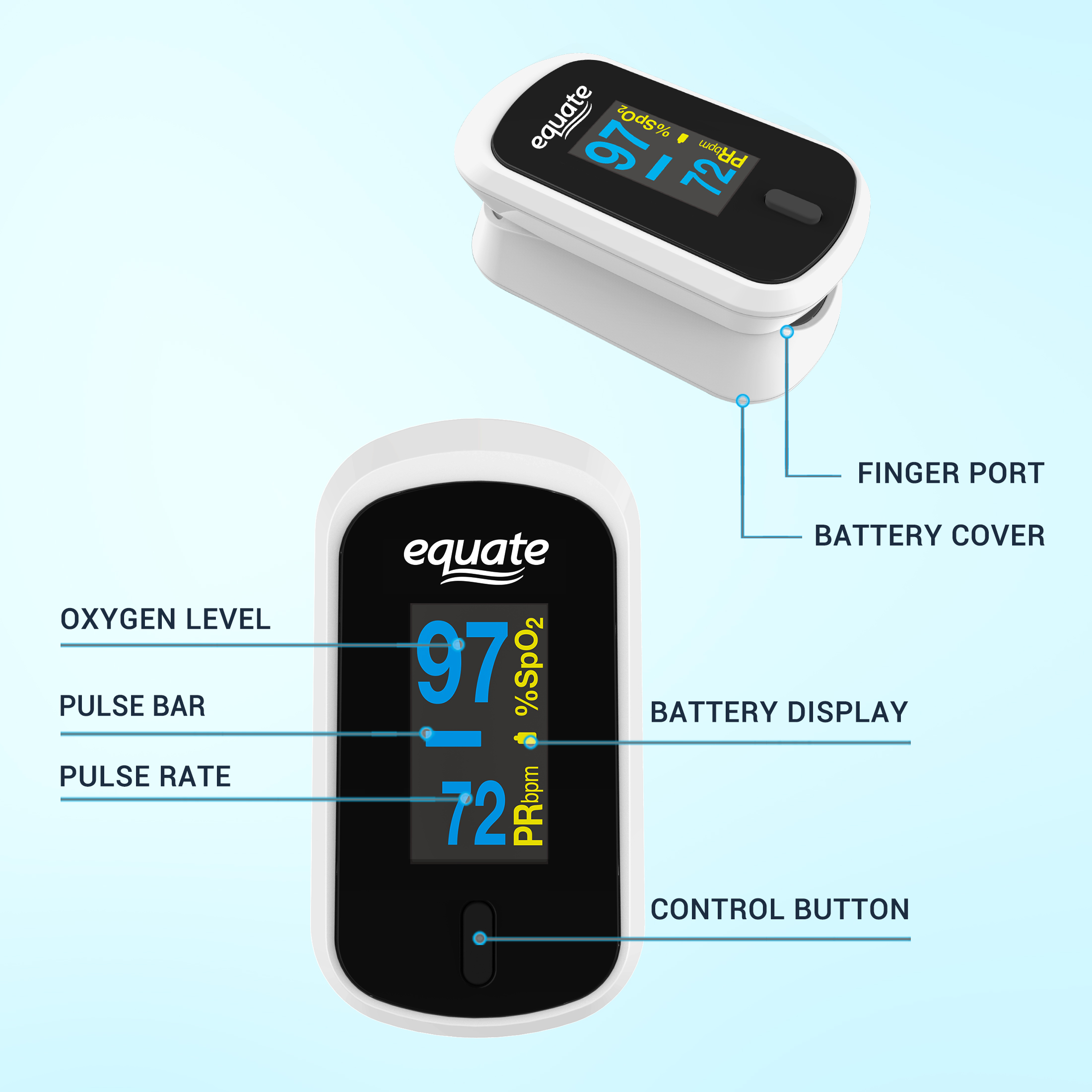 Equate Fingertip Pulse Oximeter Portable photo 3