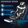 thumbnail image 5 of Huracan PU Leather Gaming Chair with Footrest & Lumbar, Adjustable Armrests/Headrest Computer Gamer Chair for Adults, Office/Game/Home,White, 5 of 7