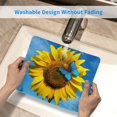 thumbnail image 5 of Sunflower Mouse Pad with Blue Butterfly Pattern Printed, Beautiful Yellow Floral Square Mouse Pads with Blue Background, Decorative Waterproof Non-Slip Rubber Mouse Mat for Office Laptop, 10x12 Inch, 5 of 5