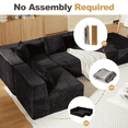 thumbnail image 4 of GVN Living Room Sofa, Floor Couch, Modular Sectional Couches for Living Room with Deep Seat, L-Shape Cloud Sofa Couch, Black, 4 of 14