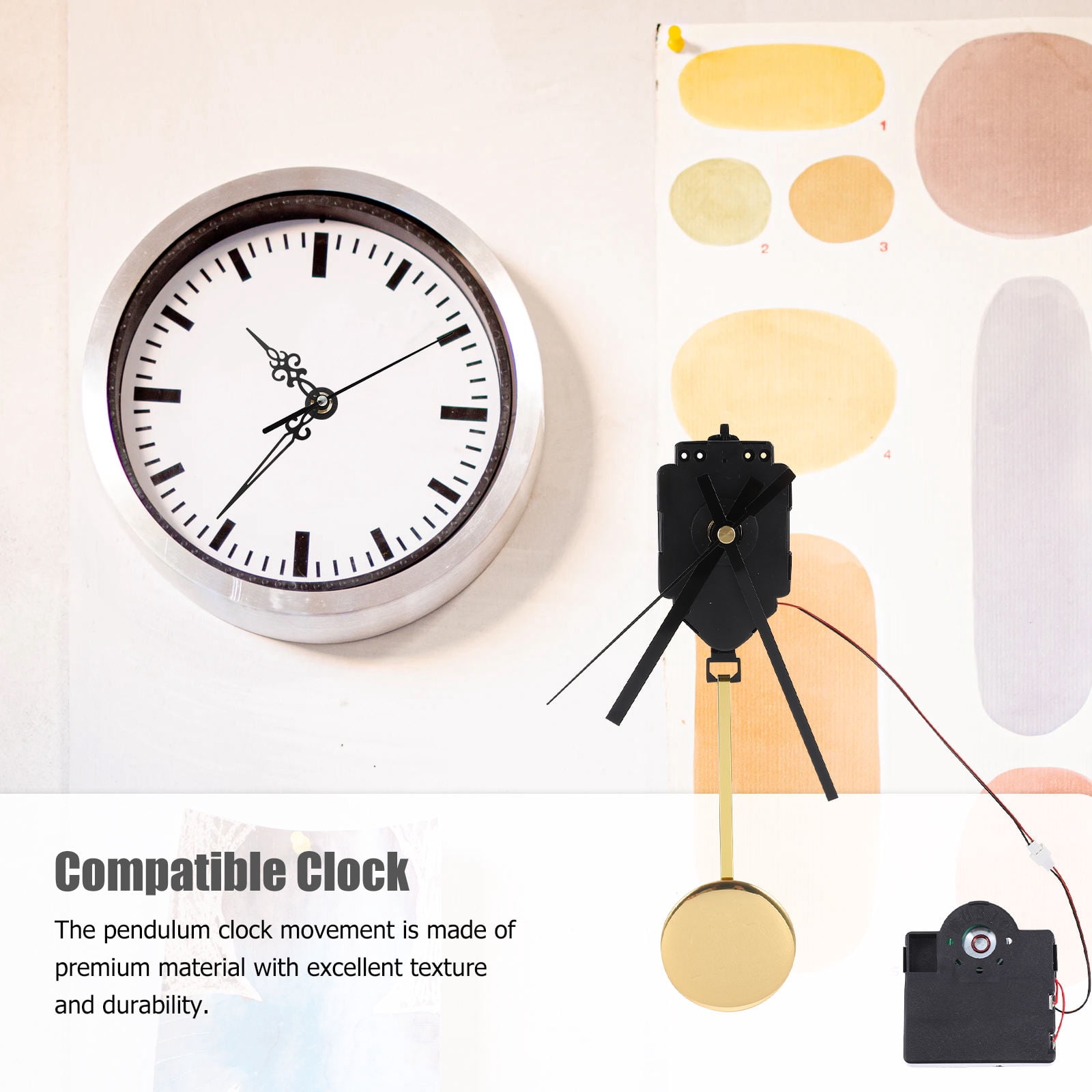 PAMINGONO 1 Set Quartz Pendulum Clock Movement for Home Decor 5.9x2.4in