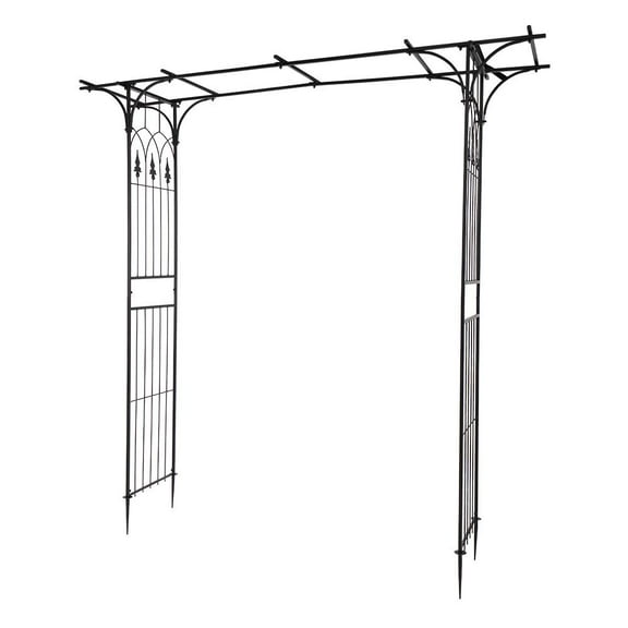 GoDecor Powder Coated Iron Garden Arch Arbor (6.8-ft.) Ideal for Climbing Vines and Plants