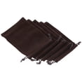thumbnail image 1 of Unique Bargains 18x12cm Microfiber Pouch, 5Pcs Soft Storage Drawstring Gift Bag, Brown, 1 of 5