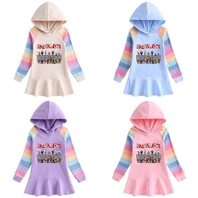 Roblox-Camisón largo de dibujos animados para niños y niñas, ropa de dormir de verano, pijama de Anime periférico, regalos de cumpleaños