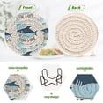 thumbnail image 4 of Haosy Set of 6 Drink Woven Coaster with Holder Heat Resistant Non-Slip Bar Coasters 4 Inches Shark and Newspaper, 4 of 7