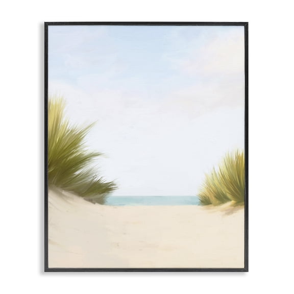 Stupell Industries Transitional Seaside Beach Dunes Black Framed Giclee Art, 24 x 30, by Amy Hall