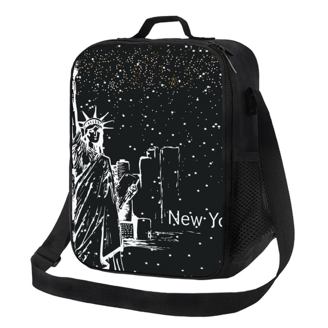 Disketp New York City1 Bolsa Térmica Estampada para Almuerzo, Lonchera para Hombres y Mujeres Adultos