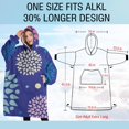 thumbnail image 4 of Oversized Wearable Blanket Hoodie,Colorful Floral Dots Pattern Sherpa Blanket Hoodie with Super Pockets,Super Warm Fuzzy Pullover for Women & Men, 4 of 6