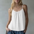 thumbnail image 5 of Uootdi Women's Tops Round Neck Sleeveless Ruched Detail Casual Blouses Summer Vacation Style Lightweight Breathable Loose Fit Shirts Gift, 5 of 7