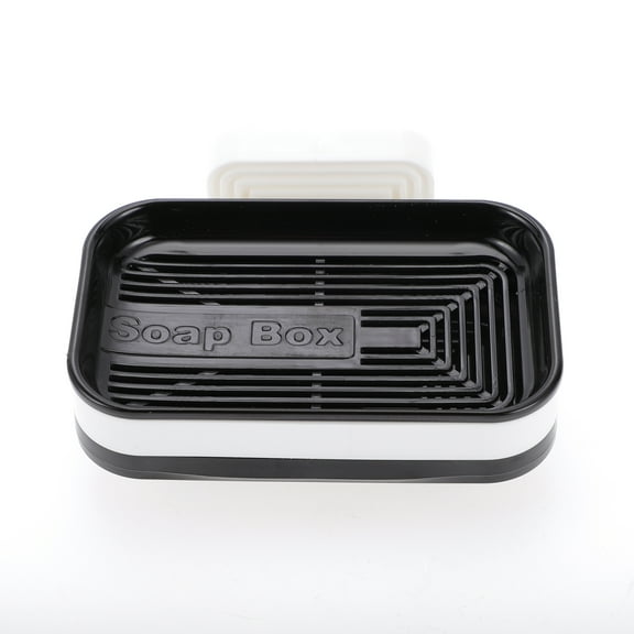 1 Pc Wall Mounted Soap Dish Single Layer Black Soap Dish for Bathroom Kitchen 4.96"x3.39"x1.02"