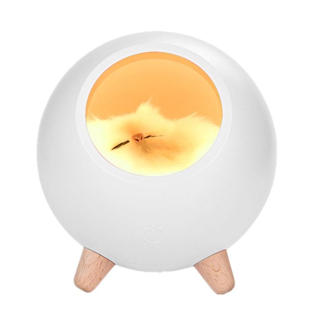 Linda luz nocturna para casa de gatos para niños, luz nocturna portátil, carga USB, lámpara de ambiente para dormitorio