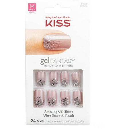 Kiss Fantaisie Gel Kit ongles, 60666 Charmed Life, 51 pièce