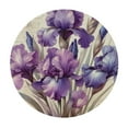 thumbnail image 2 of Nawypu Spring Vintage Floral Purple Iris Elastic Fitted Edged Round Tablecloth Anti-Shrink Table Cloth Washable Table Cover for Indoor Outdoor Party Picnic Dinner Decor, 2 of 7