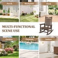 thumbnail image 3 of LOYALICE HDPE Outdoor Rocking Chair for Porch Patio, All-Weather High Back Rocker with Wood-Grain Texture, Heavy-Duty Deck Garden Seating, Fade-Resistant & Easy to Clean,Brown, 3 of 10