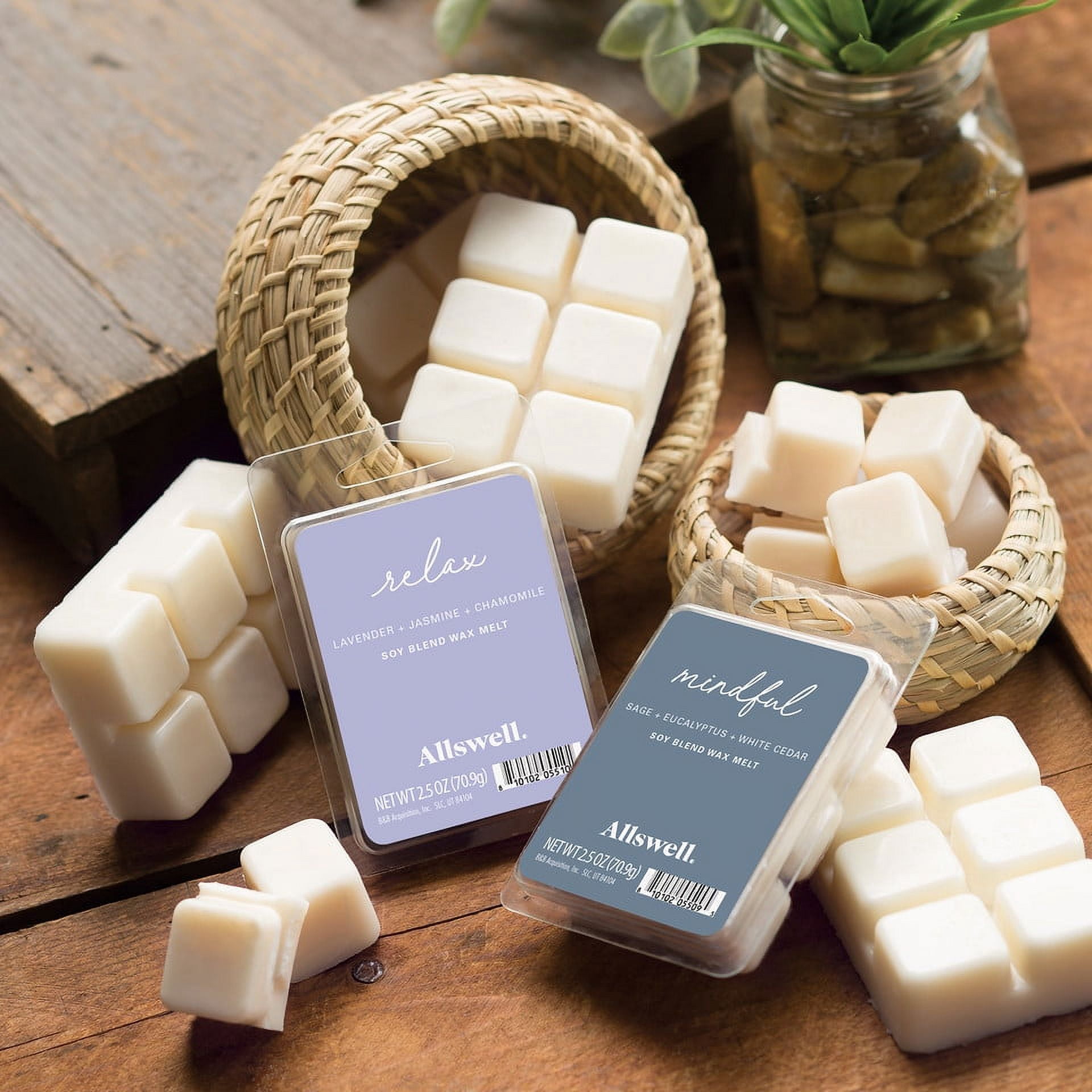 Allswell 6 Cube Wax Melts, Mindful (Sage + Eucalyptus + White Cedar), 2.5 oz