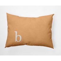 Simply Daisy 14" x 20" Modern Monogram Indoor/Outdoor Polyester Throw Pillow, Pale Gold