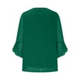 thumbnail image 5 of HAiming Women's Ruffled 3/4 Sleeve Elegant Dressy Blouses Crew Neck Double Layer Mesh Tunic Tops Loose Basic Pullover, 5 of 9