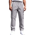 thumbnail image 5 of Domzle Men's Relaxed Fit Cargo Pants Straight Leg Casual Work Sweatpants with Pockets for Hiking Fishing Construction Gray L, 5 of 5
