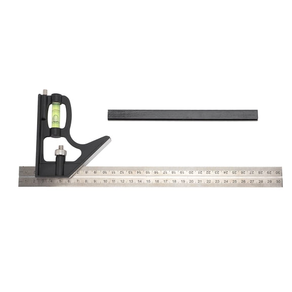 Yajisi 12" Combination Square – Heavy‑Duty Carpenter Ruler with 45°/90° Marking, Scriber, Level & Depth Gauge – Durable Alloy Steel Tool