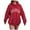 Red, variant on Kaprioy Women Casual Hoodies Graphic Preppy Los Angeles Long Sleeve Pullover Sweatshirts With Pockets Trendy Fall Fashion Clothes White, XXXL