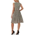 thumbnail image 3 of INSPIRE CHIC Women's Dress Summer Floral A-Line Knee Length Sleeveless Pleated Midi Dress XL Gray Green, 3 of 5