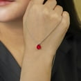 thumbnail image 4 of JeenMata Elegante Collar con Colgante Deslizante Solitario con Forma de Pera de 1,5 TCW con Rubí, Piedra Natal de Julio, Chapado en Oro Blanco, 4 of 5