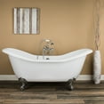 thumbnail image 2 of Serenity 72 Inch Acrylic Double Slipper Clawfoot Tub - Rim Faucet Drillings - Imperial Ball & Claw Feet, 2 of 2