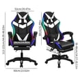 thumbnail image 3 of Xinwanna Gaming Chair with Bluetooth Speakers and LED Lights, High Back Video Game Massage Chair 360° Swivel Height Adjustable Recliner with Footrest & Headrest Lumbar Support Pillows (Black & White), 3 of 7