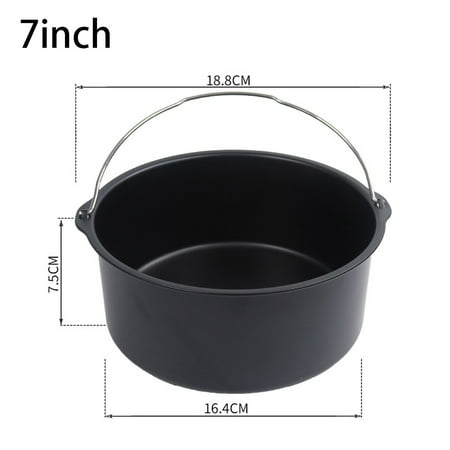 

Fjofpr 7 Inch Non Stick AirFryer Cake Mold Barrel Baking Pan Tray Frying Basket Grill Pans