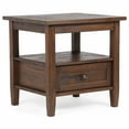 thumbnail image 4 of Warm Shaker Solid Wood 20 inch Wide Transitional End Table in Distressed Charcoal Brown, 4 of 12
