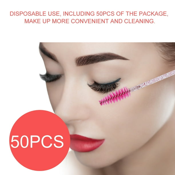 Herramienta de maquillaje, 50 brochas de maquillaje de nailon, brocha de maquillaje desechable, brocha desechable para cejas, ultra sensible
