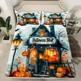 thumbnail image 2 of jejeloiu Halloween Shop Bed Sheets,Spooky Pumpkin Lantern King Sheets,Autumn Fall Maples Sheet Set For Teen,Microfiber Bedroom Decoration,4pcs, 2 of 7