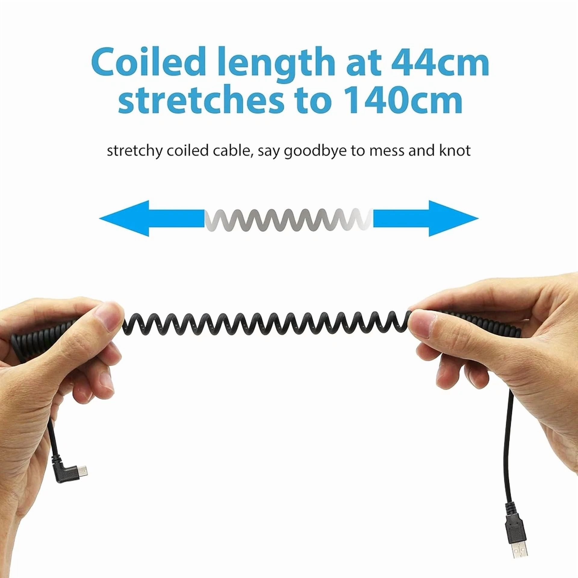 CRESTIN- Yacsejao Coiled Usb C Charging Cable Retractable 2.0 To 90 Degree Type C...