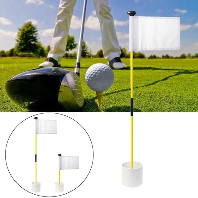 de palos para golf para patio trasero Copa de agujero de práctica para golf Putting Green Flag Banderas de pasador para golf de 2 secciones para jardí