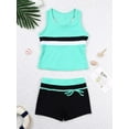 thumbnail image 6 of inhzoy Kids Girls Swimwear Racer Back Tank Top with Boyshort Tankini Set, 6 of 7