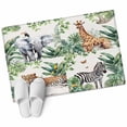 thumbnail image 6 of Tropical Animals Bathroom Rug Washable 2x3 Entryway Rug Non Slip Summer Elephant Giraffe Leopard Zebra Front Door Mat Low Pile Indoor Doormat Throw Floor Carpet for Kitchen Bedroom Entrance, 6 of 8