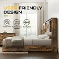 thumbnail image 5 of VanAcc King Size Wooden Platform Storage Bed Frame with 51.2" Wood Bookcase Headboard(Rustic Brown), 5 of 7
