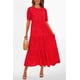 thumbnail image 5 of Vestido PRETTYGARDEN Floral Boho Midi con Mangas Abullonadas Rojo M, 5 of 8