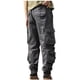 thumbnail image 4 of Pantalones largos de moda para hombre, casuales, de color sólido, con múltiples bolsillos cargo y cuerda elástica, pantalones casuales para hombre., 4 of 5